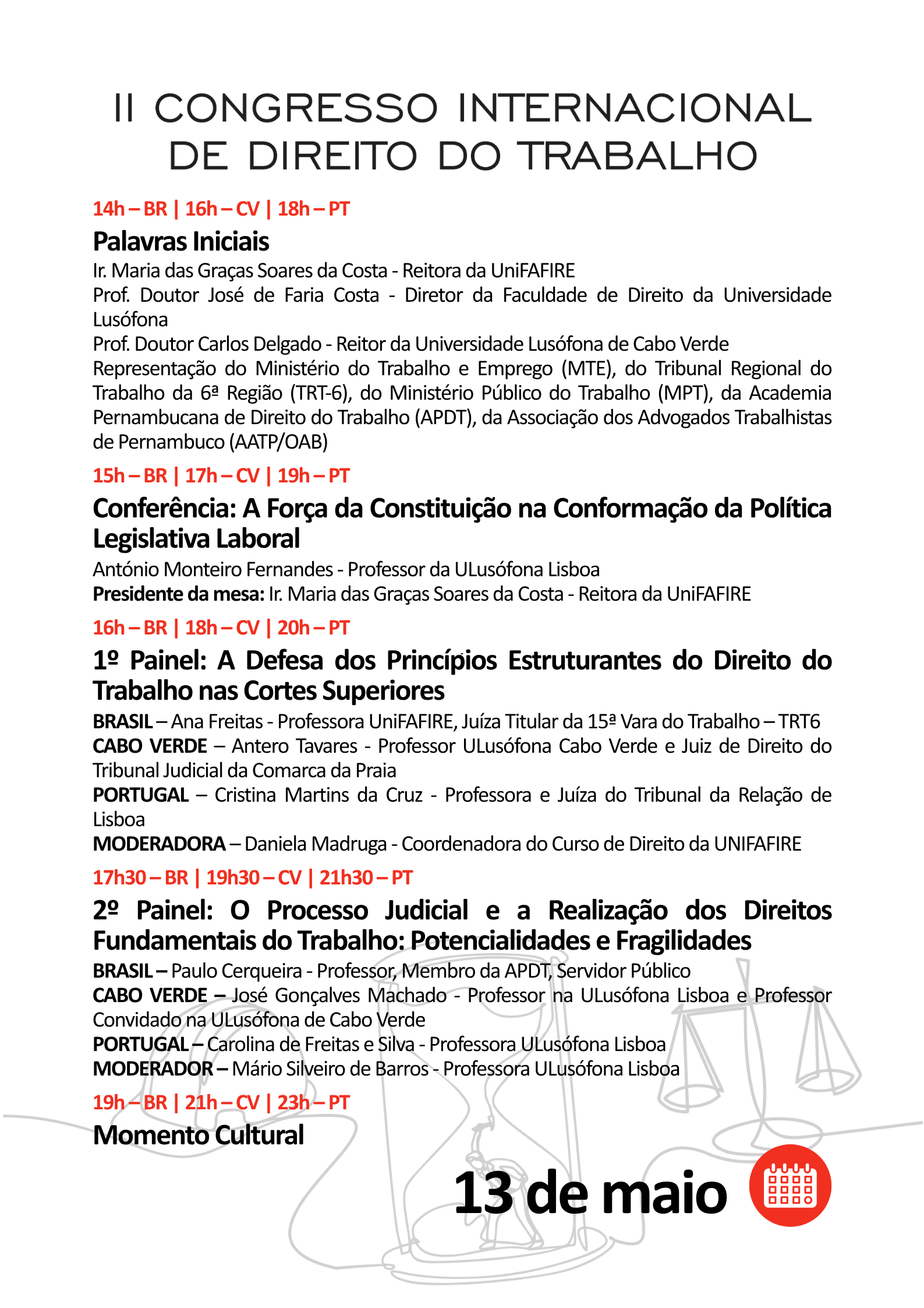 II Congresso Internacional de Direito do Trabalho - UniFafire e ULusofona - 2